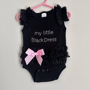 Black Baby Onesie with Pink Bow
